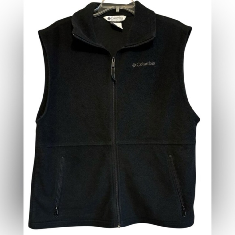 Columbia Men’s Black Fleece Zip Vest Dress Casual Office Size Large